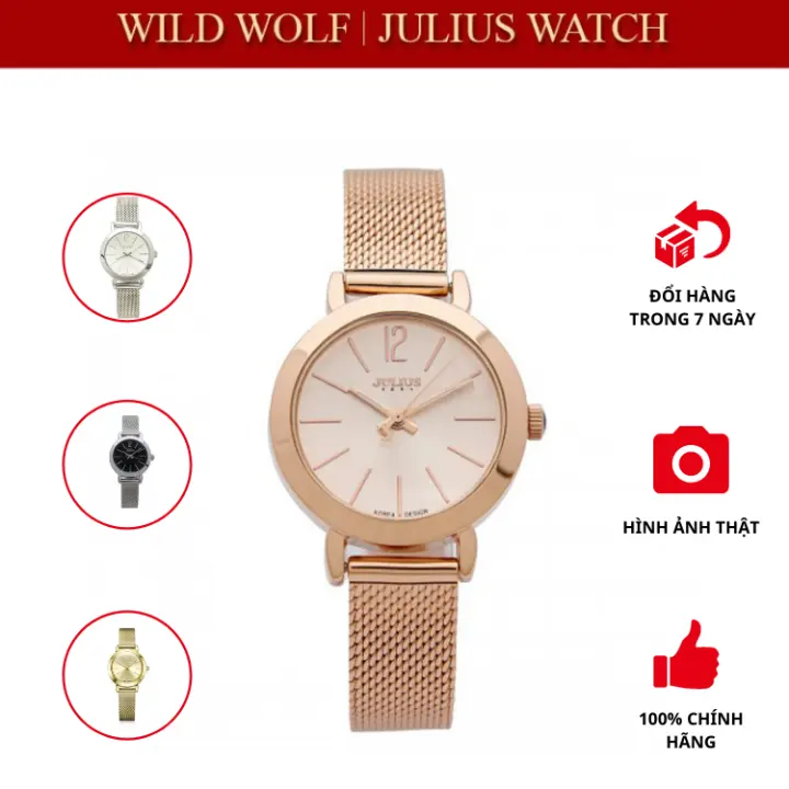 Đồng hồ nữ JA-732 Julius Hàn Quốc dây thép
