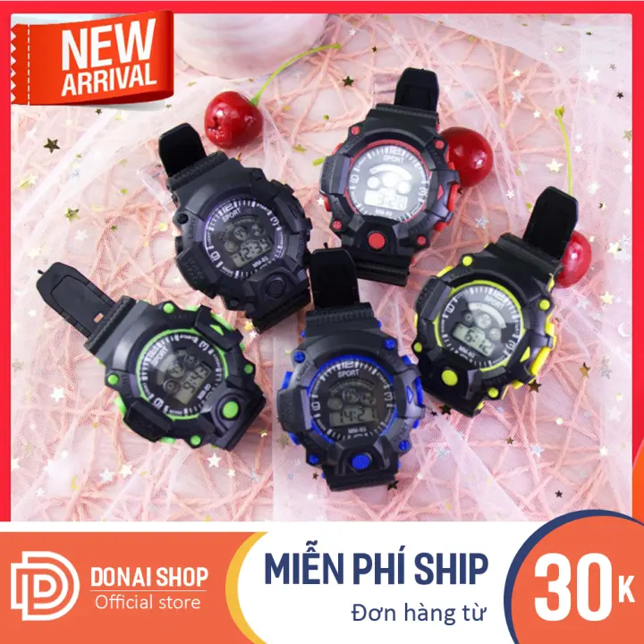 Đồng hồ điện tử nam nữ SPORT đèn Led nhiều màu cực đẹp dây cao su bền bỉ phong cách thể thao cá tính DONAI.A141