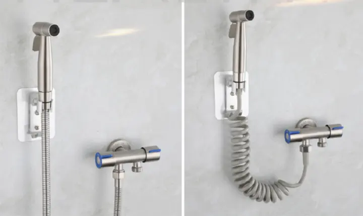Vòi Xịt Vệ Sinh Van Chia Nước Đa Năng Inox 304 Có 2 Cổng Xả