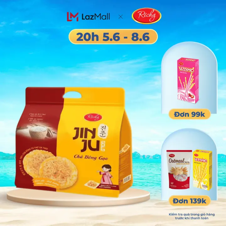 Bánh gạo Jinju chà bông 168g - bánh gạo Hàn Quốc Richy - số lượng quà tặng có hạn - kiểm tra quà trong giỏ hàng