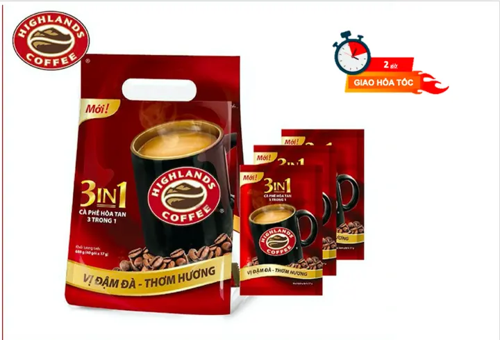 Cà Phê Sữa Highlands Coffee Hòa tan Cafe 3in1 – Túi 40 gói – Mới sản xuất – Highlands coffee – top1shop