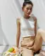 Áo thun nữ croptop thiết kế không đường may chất thun gân ôm form trẻ trung MIEU - KJ22. 