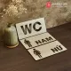 Bảng gỗ WC , bảng toilet Nam , bảng toilet Nữ dán cửa nhà vệ sinh giá siêu rẻ, siêu chất lượng SAN-TL38. 