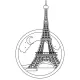 Tháp Eiffel - Set 10 Tờ Tranh Tô Màu A4 A5 Dành Cho Màu Sáp, Màu Chì - TRANH TÔ MÀU COLOR LAND. 