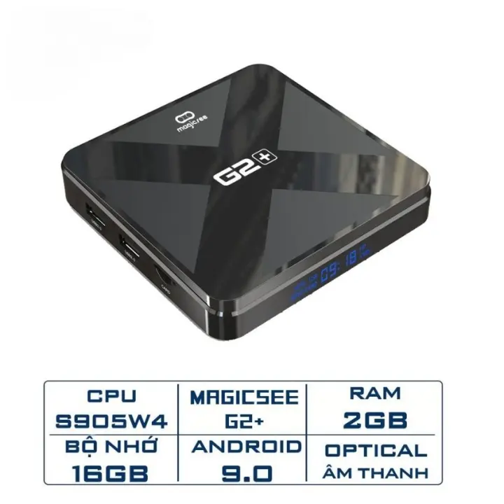 Android tivi box Magicsee G2 Plus - G2+ - Ram 2GB, Rom 16GB -Android 9.0 - Chip Amlogic S905W4
