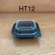 Black plastic food container. 