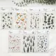 Sticker hoa lá aesthetics vintage, nhãn dán trong suốt hoa hồng không thấm nước dán mũ bảo hiểm trang trí bullet journal. 