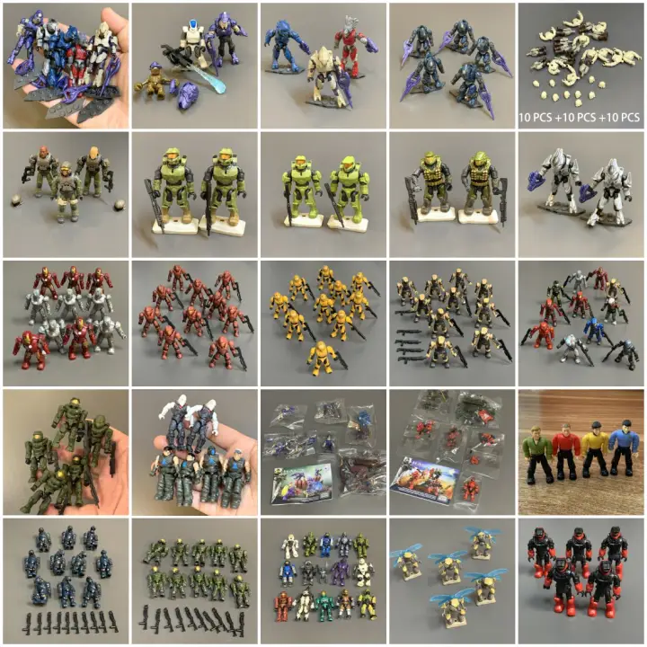 45-Piece HALO Mega Bloks Figures & Guns Lot - Random UNSC Spartan & Elite Figures