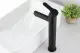 Vòi lavabo nóng lạnh tròn đen inox cao cấp MS2 - dùng cho lavabo đặt bàn. 