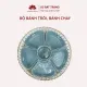 Bộ hoa mặt trời nhỏ đựng bánh trôi, bánh chay vẽ hoa đào trắng cao cấp Bát Tràng. 