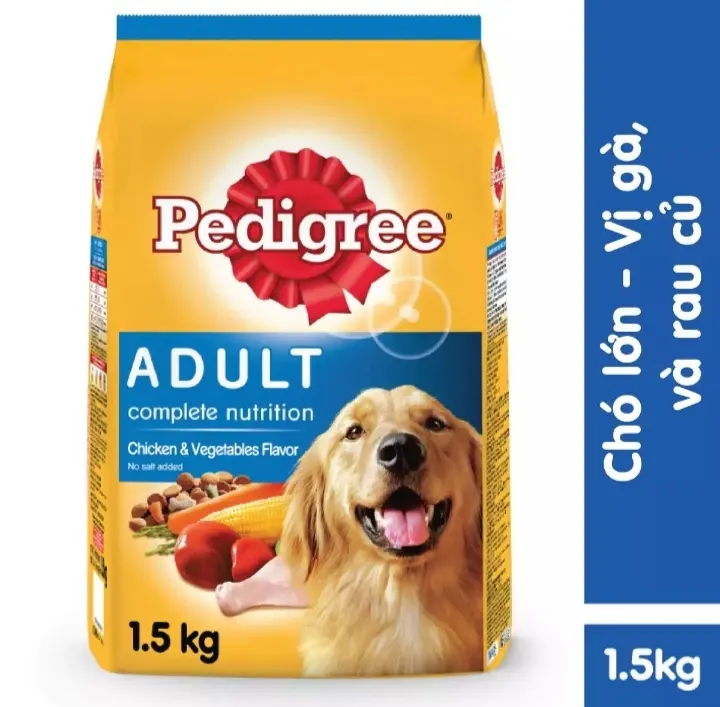 Thức ăn chó Pedigree vị gà & rau củ dạng túi 1.5kg