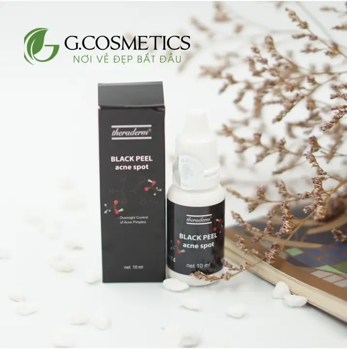 Kem chấm mụn Theraderm Black peel acne spot 10ml trị mụn, giảm viêm nhanh