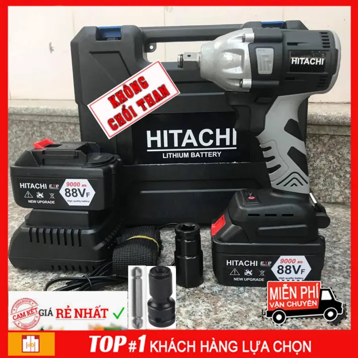 Máy xiết bulong Hitachi 88V không chổi than, may siet bulong, may van oc, - Lazada.vn