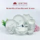 Bộ bát đĩa cao cấp Bát Tràng set 11, 16, 21 sản phẩm - Họa tiết hoa đào xanh. 