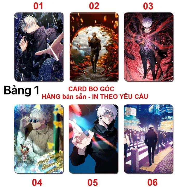 Thẻ card bo góc Gojo Satoru 6 ảnh khác nhau / Card in hình Gojo Satoru JuJutsu Kaisen