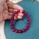 Vòng tay phong thủy đá Mã Não ruby hồng tím size 10 li mix charm bạc lu thống sang trọng, hợp mệnh Hỏa Thổ | Hoa Minh Gem. 