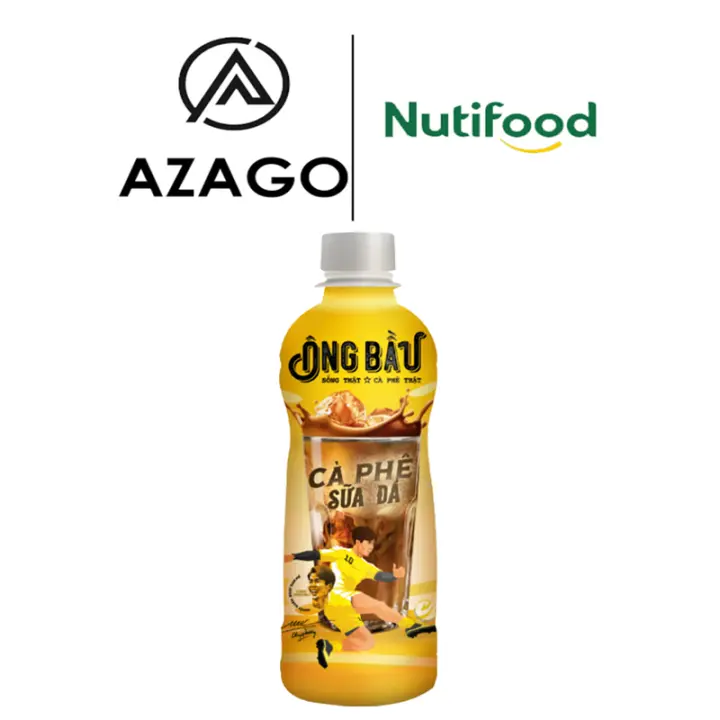 Chai cà phê sữa đá uống liền Ông Bầu OB180AZ Chai 180ml – Thương hiệu NUTIFOOD – AZAGO – Nutifood – top1shop