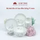 Bộ bát đĩa cao cấp Bát Tràng set 11, 16, 21 sản phẩm - Họa tiết hoa đào hồng. 