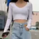 Áo croptop dài tay cổ tim thời trang cao cấp XIXO. 
