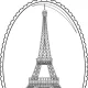 Tháp Eiffel - Set 10 Tờ Tranh Tô Màu A4 A5 Dành Cho Màu Sáp, Màu Chì - TRANH TÔ MÀU COLOR LAND. 
