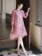 JOVEN Đầm Ngắn Babydoll Vera Tay Dài Chất Organza Thanh Lịch. 