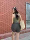 Áo thun nữ croptop thiết kế không đường may chất thun gân ôm form trẻ trung MIEU - KJ22. 