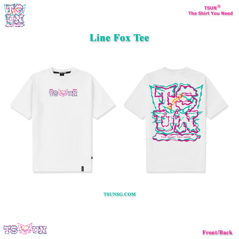 Áo thun tsun line fox tee - white unisex nam nữ