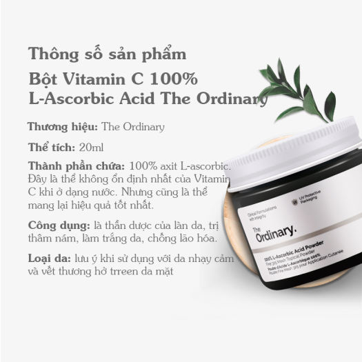 The Ordinary. 100% L-Ascorbic Acid Powder Bột Vitamin C Làm Sáng Da Mờ Thâm  Đều Màu Da Tăng Hiệu Quả Kem Chống Nắng Whitening Skin Care - Dưỡng da &  Serum chuyên