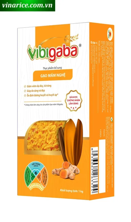 Combo Gạo Mầm Vibigaba Nghệ (3 hộp x 1kg) (chính hãng)