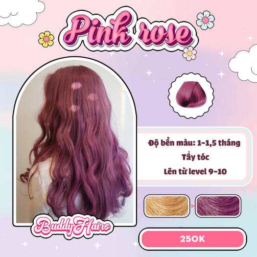 Thuốc nhuộm tóc Pink Rose / Hồng tím pastel sẽ mang đến cho bạn một kiểu tóc vô cùng độc đáo và ấn tượng. Với sắc hồng tím pastel thật ngọt ngào, bạn sẽ trông rất trẻ trung và tươi tắn. Hãy thử những màu thời trang này để trở nên đặc biệt hơn!