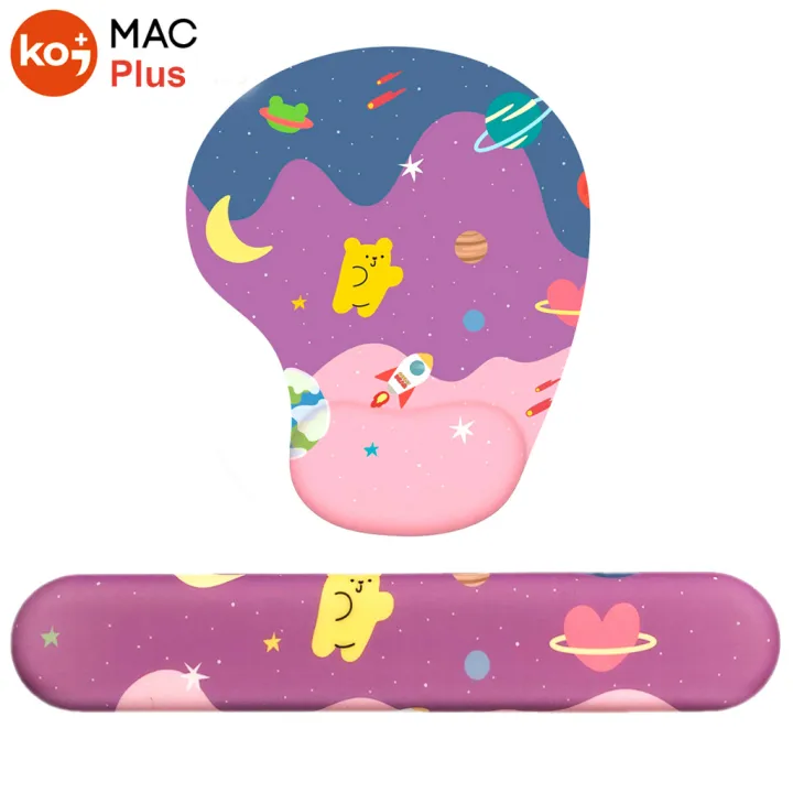 Lót Chuột Kê Tay Bàn Phím Có Đệm Silicon GALAXY (Mouse Pad Key Board Wrist Rest Gaming Bàn Di Chuột Cute Anime Màu Hồng)