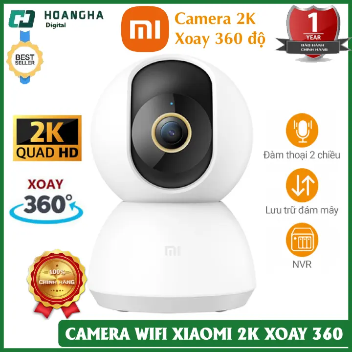 Camera Wifi Xiaomi 360 2K (BHR4457GL) Chính Hãng - Xoay 4 chiều, cảnh báo chuyển động, Camera IP Wifi, Camera Xiaomi, Camera trong nhà, Camera Xoay 360