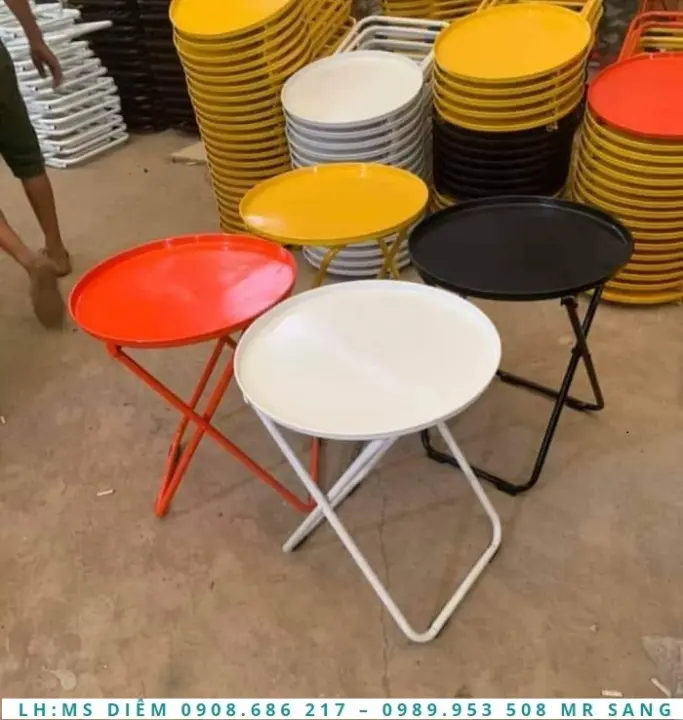 Bộ bàn ghế trà chanh chân liền gấp gọn B0107