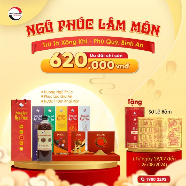 Combo Ngũ Phúc Lâm Môn - Phú quý bình an - An khang thịnh vượng - Phong Thủy Tam Nguyên