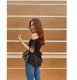 Áo lệch vai, Shoulder Off Shirt LUCETFASHION, áo kiểu Han Quốc. 