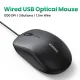 Chuột UGREEN MU007 Basic Mice Chuột USB Ba Nút MU007, 1200DPI, Dây dài 1m5, Màu Đen. 