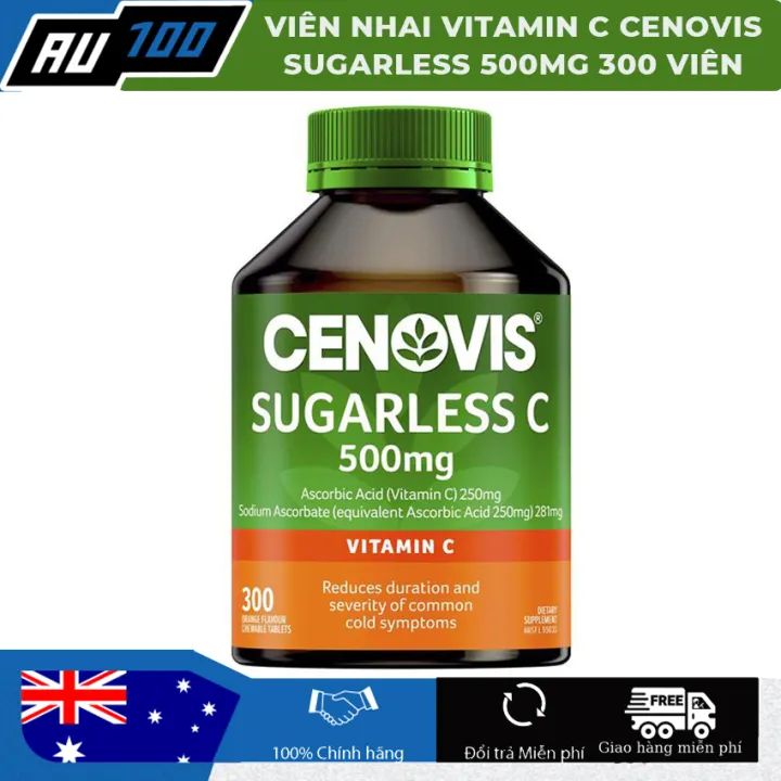 [FREESHIP] Viên Nhai Vitamin C Cenovis Sugarless 500mg 300 Viên - ÚC [giúp tăng cường hệ miễn dịch cho cở thể, tăng khả năng hấp thụ sắt] - AU100