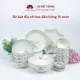Bộ bát đĩa cao cấp Bát Tràng set 11, 16, 21 sản phẩm - Họa tiết hoa đào hồng. 