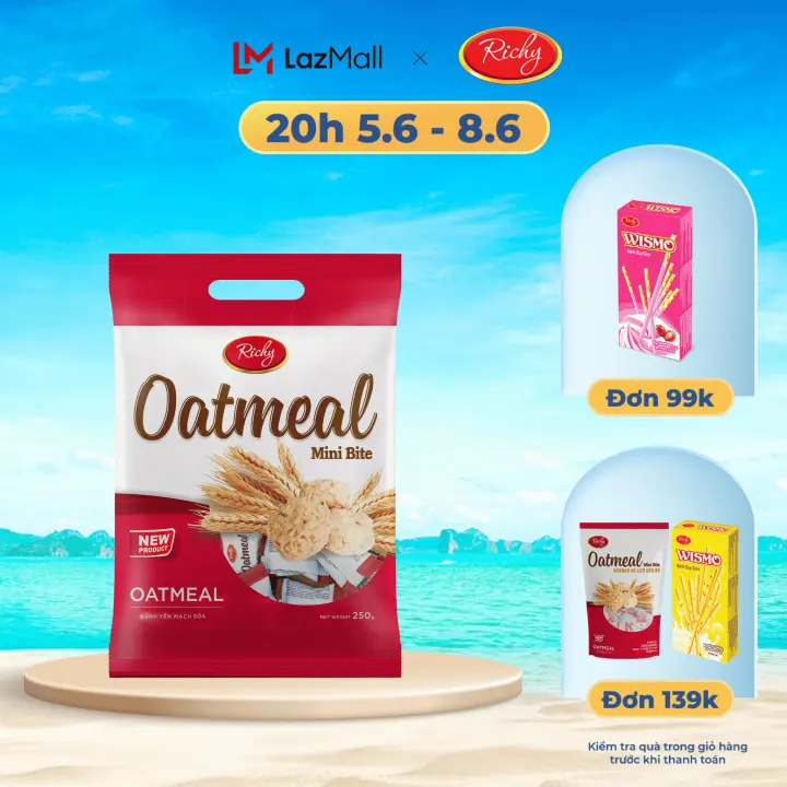 Bánh Yến mạch Richy túi 250g ít ngọt, giữ dáng - được yêu thích tại Hàn Quốc