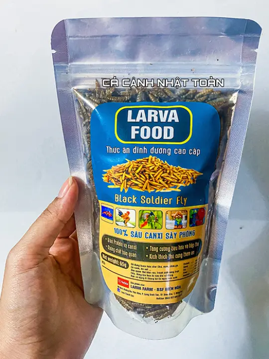 SÂU CANXI SẤY KHÔ CHO CÁ CHIM VÀ BÒ SÁT 50G LARVA FOOD BLACK SODIER FLY – No Brand – top1shop