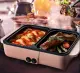 Nồi lẩu điện mini 2 ngăn đa năng, Nồi nướng điện siêu tốc chống dính thế hệ mới, 2 chế độ nấu nhanh, tiết kiệm điện, dễ vệ sinh, tiện dụng cho mọi gia đình. 