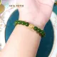 Vòng tay phong thủy đá Mã Não xanh ngọc 8 li phối charm lu thống vàng thời trang, sang trọng hợp mệnh Mộc, Hỏa | Hoa Minh Gem. 