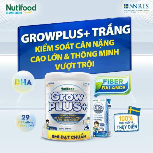 Sữa Nutifood Grow Plus Trắng Hộp 850g - Kiểm Soát Cân Nặng Cho Bé Phát  Triển Toàn Diện 100% Xuất Xứ Thụy Điển - Sữa cho bé trên 24 tháng |  BiBiOne.vn