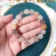 Vòng tay đá ngọc Hoà Điền màu đậu loang tự nhiên hàng kinh tế, hạt vuông size 10 li, không kén mệnh | Hoa Minh Gem. 