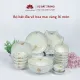 Bộ bát đĩa cao cấp Bát Tràng set 11, 16, 21 sản phẩm - Họa tiết hoa mai vàng. 