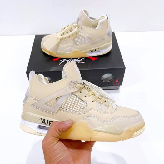 Giày air jordan 4 retro off white kem 