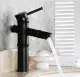 Vòi lavabo nóng lạnh giả cổ thấp màu đen MS1. 