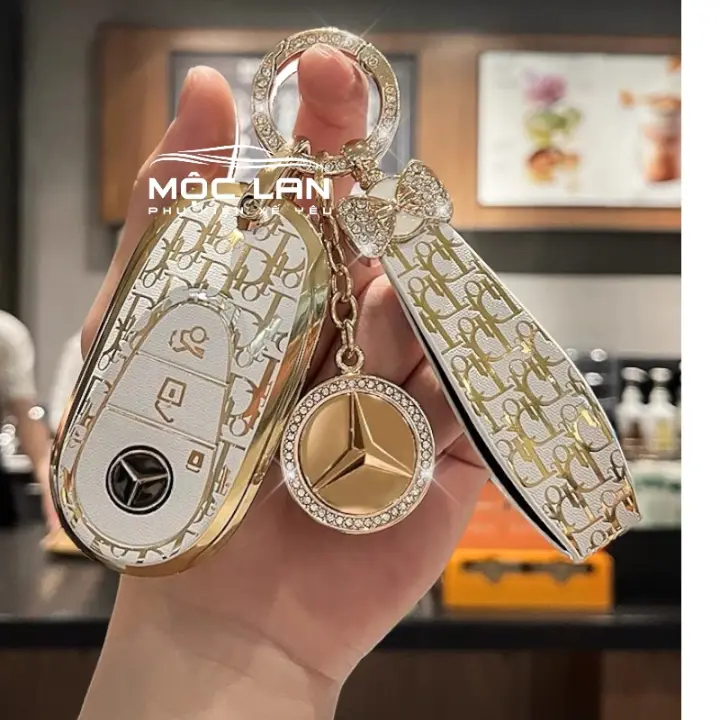 🚗Ốp chìa khóa DIOR vàng a các dòng xe Mercedes mẫu mới: C300 2022,2023,...