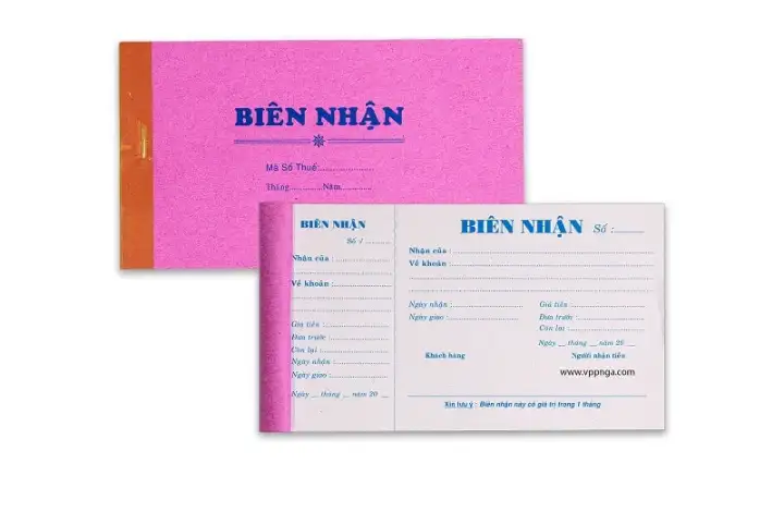 Biên nhận 1 liên loại tốt