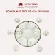 Bộ bát đĩa thờ cúng hoa mặt trời vẽ hoa sen vàng cao cấp Bát Tràng - Bộ 7 và 15 món. 